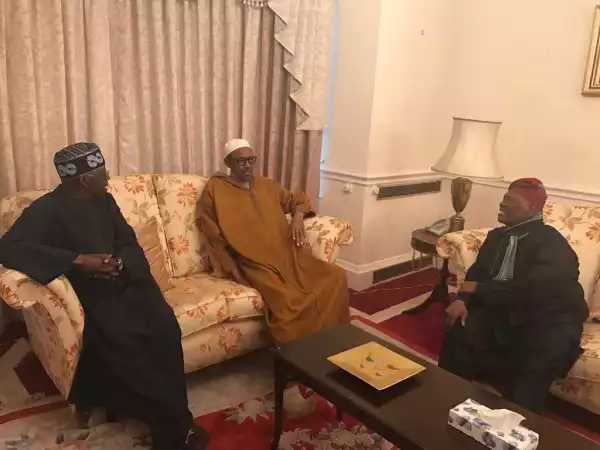 Pres. Buhari Receives Tinubu & Akande In London And Nigerians React To New Photos